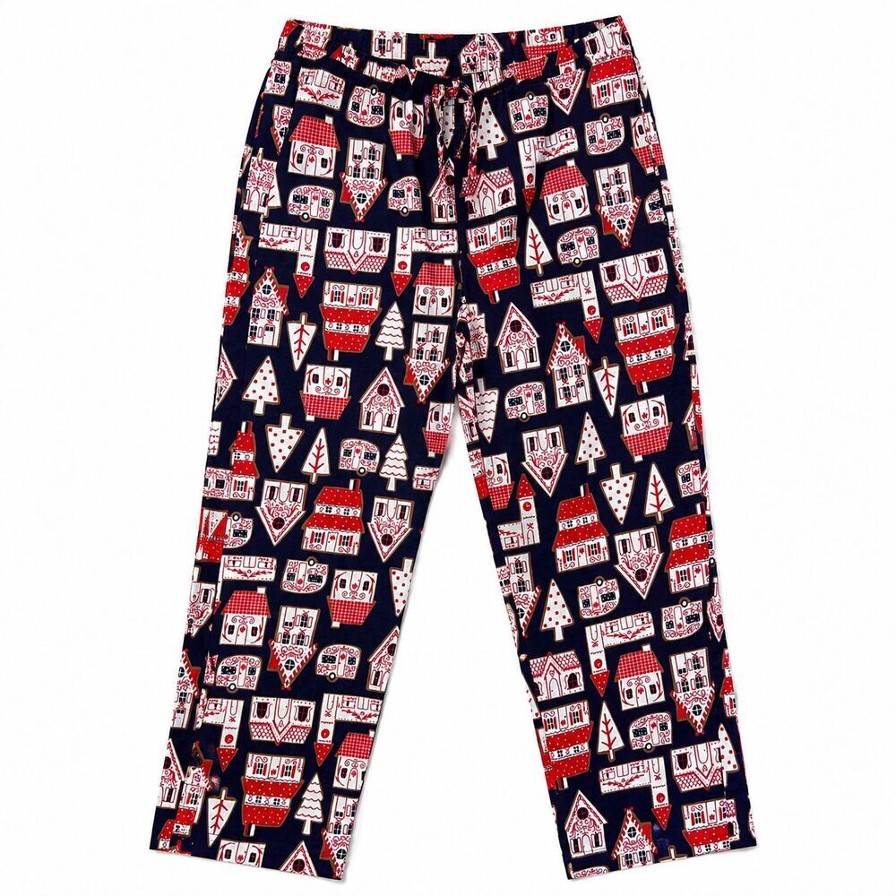 Hanna Andersson Holiday Houses Flannel Pajama Pants Size Large Christmas